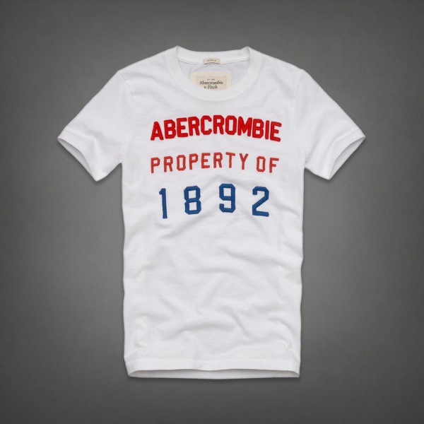 Abercrombie Fitch Hombres De Cuello Redondo Corto Remera AF5344